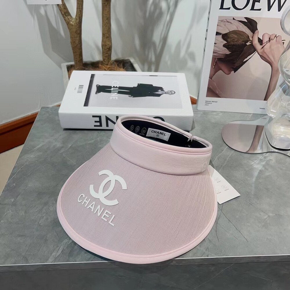 Chanel Pastel Pink Logo Sun Visor